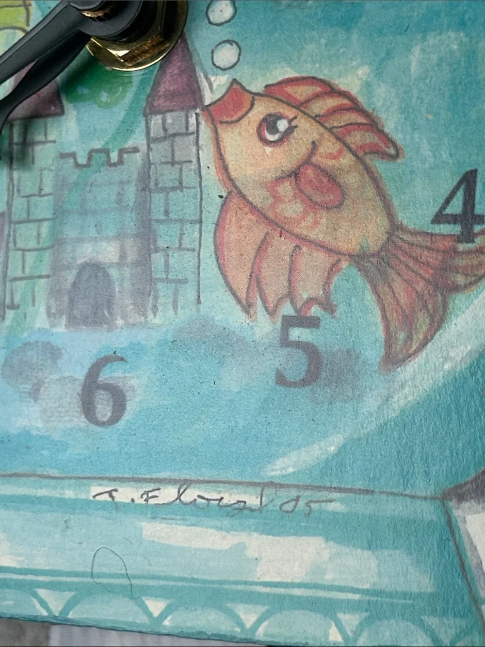 Cat with Fish Pendulum Wall Clock